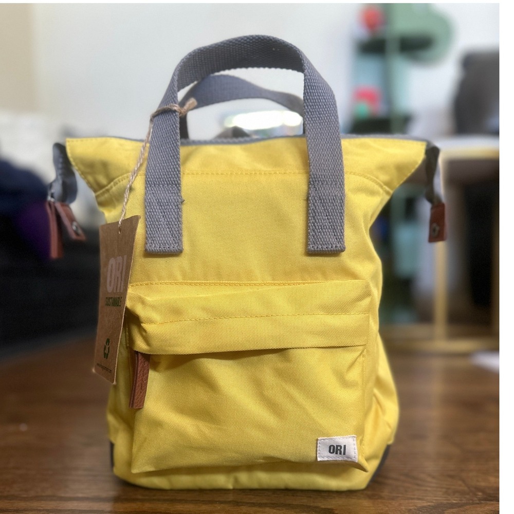 ORI London Bantry Small Backpack Women Small Yellow Sustainable Canvas Bag
